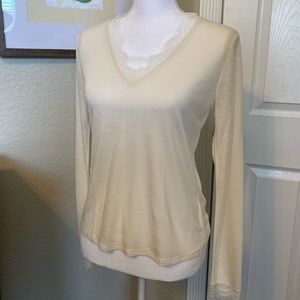 NWT Express Lace-Trimmed Long-Sleeved Top
